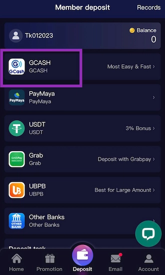 ✒️Step 1: Select the GCash method.
