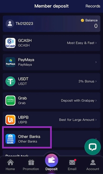 ✒️Step 1: Select the payment method as "Other Bank".