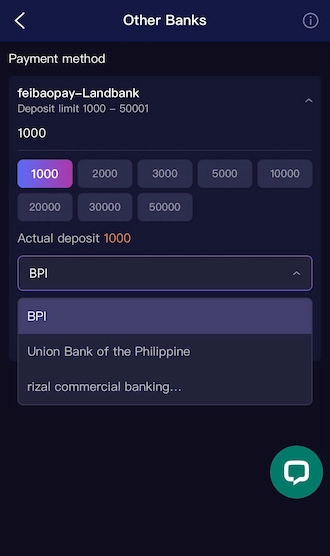 ✒️Step 2: select the payment channel and the amount you want to pay. 